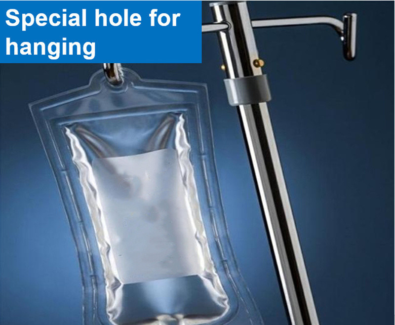 500 ml de bolsa de líquido medicinal para solución IV de doble tubo de perfusión sin DEHP de bolsa IV vacía de puerto único con torsión de mariposa