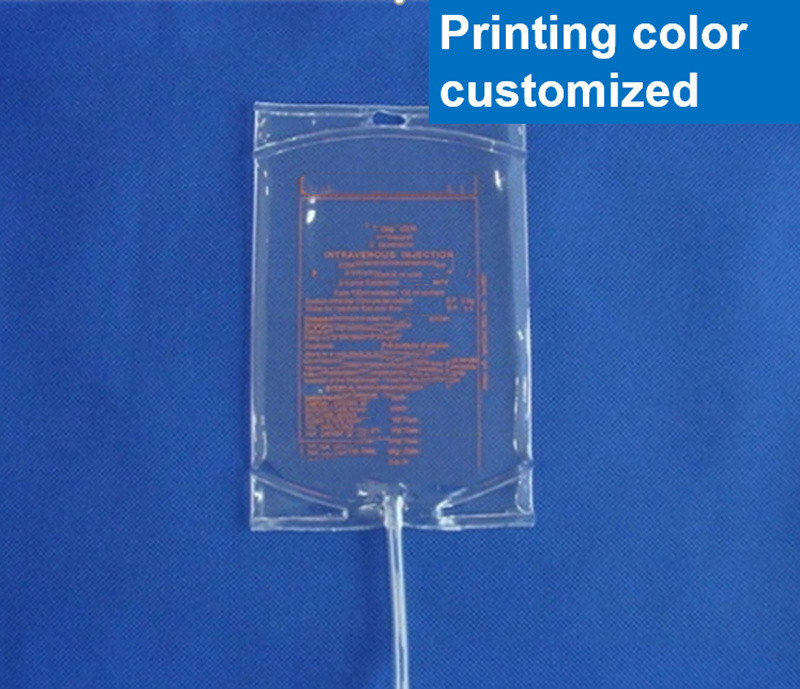 500 ml de bolsa de líquido medicinal para solución IV de doble tubo de perfusión sin DEHP de bolsa IV vacía de puerto único con torsión de mariposa