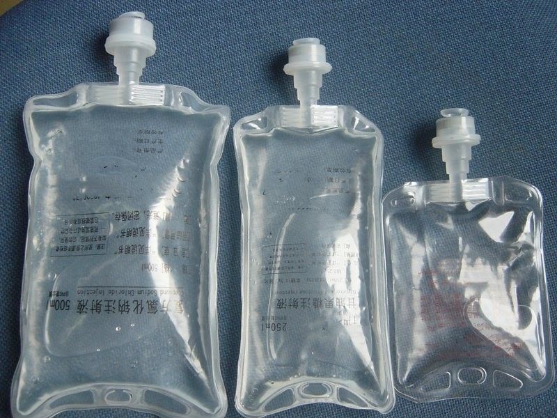 Laboratorio Hospital Veterinario 100 ml 250 ml Bolsa de perfusión médica de puerto único no de PVC IV Bolsa de solución líquida