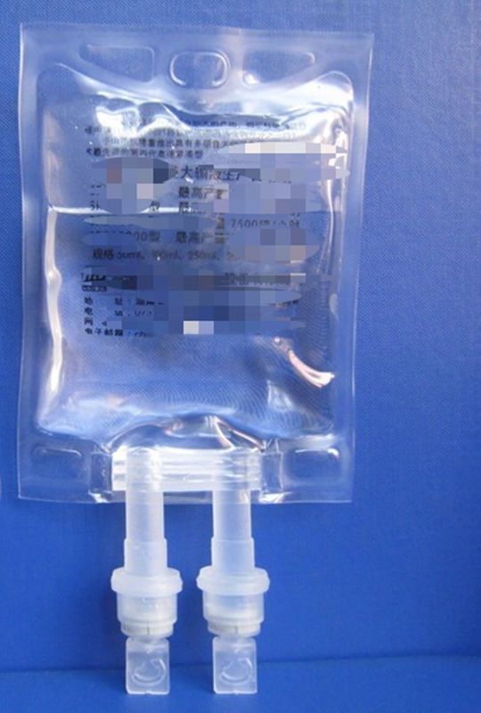 Bolsa de perfusión de polipropileno de 100 ml 250 ml Cloruro de sodio no PVC IV Bolsa transparente de perfusión médica no PVC