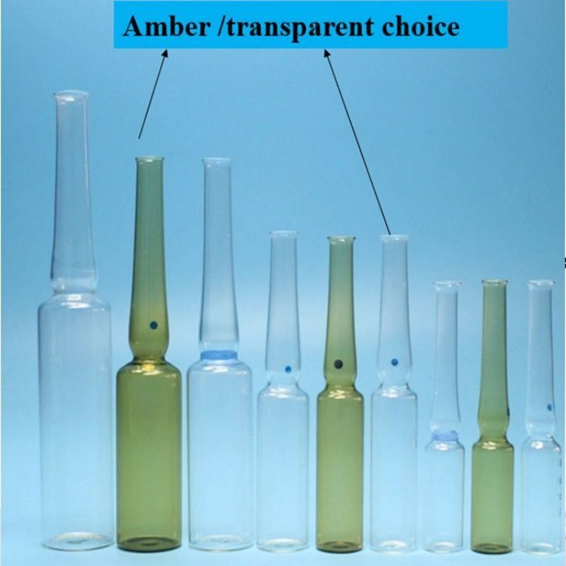 1ml5ml 10ml 20ml cosmético para el cuidado de la piel farmacéutico Ampola de vidrio Anillo de color Impresión de logotipo Impresión de pantalla Formulario B Formulario