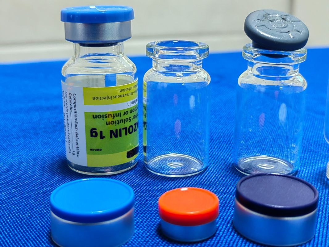 Vial de vidrio para inyección de antibióticos 10 ml 20 ml Ambar claro, soda de cal limpio, lavado, estéril y depirogenado
