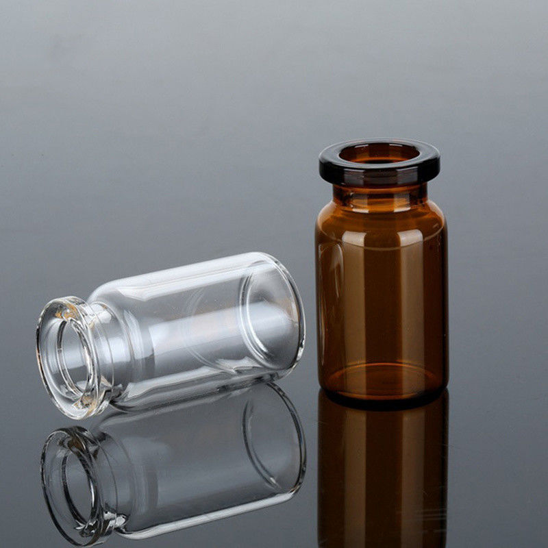 Vial de vidrio para inyección de antibióticos 10 ml 20 ml Ambar claro, soda de cal limpio, lavado, estéril y depirogenado