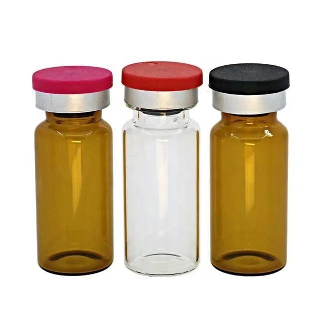 Vial de vidrio para inyección de antibióticos 10 ml 20 ml Ambar claro, soda de cal limpio, lavado, estéril y depirogenado