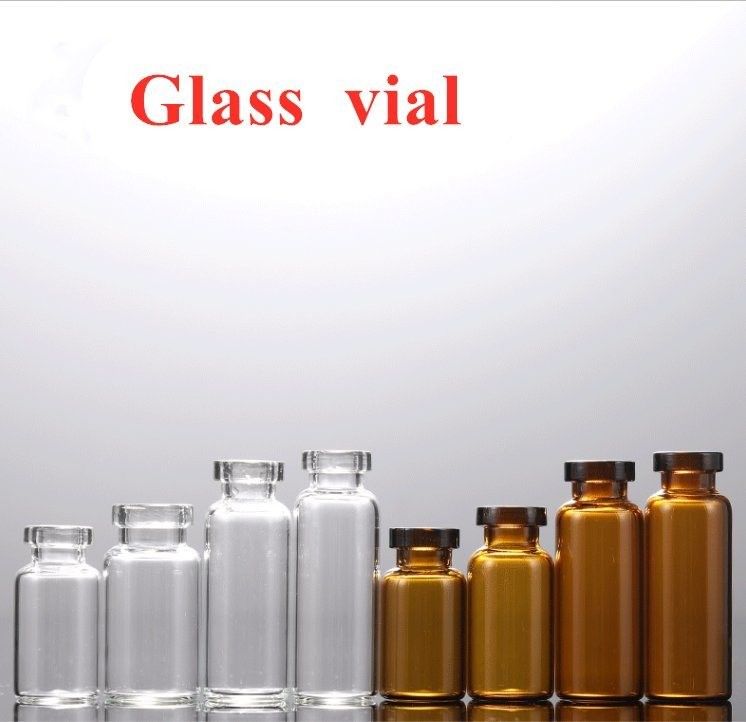 Vial de vidrio estéril de 5 ml 10 ml Cuello encorvado Tubular Ambar claro Farmacéutico Botella de inyección de antibióticos Vial de vidrio