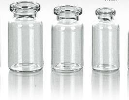 Vial de vidrio vacío para inyección farmacéutica con tapón de caucho de butilo