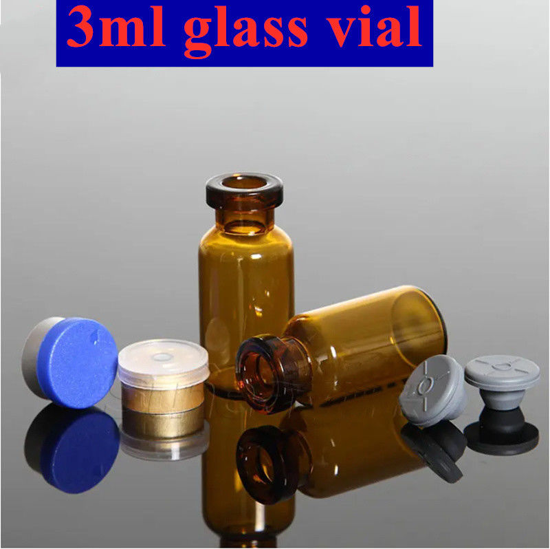 Vial de vidrio moldeado tipo I Vial de vidrio médico de 10 ml con tapón de goma