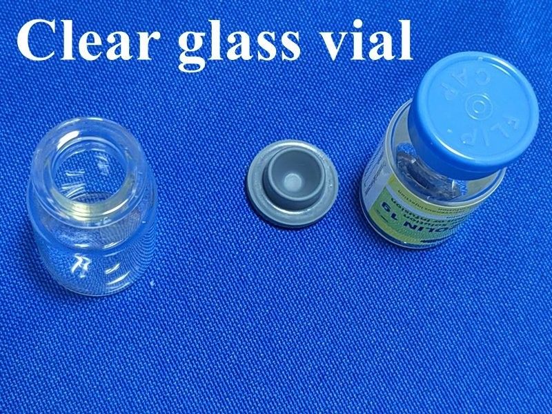 Vial de vidrio de borosilicato de tipo 1 con boca de 13 mm y 20 mm