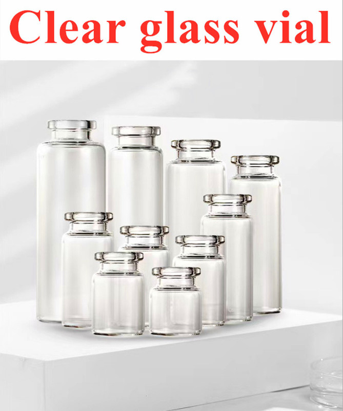 Vial de vidrio de borosilicato de 5 ml, 7 ml y 20 ml, estéril, transparente, de 10 ml, con tapa