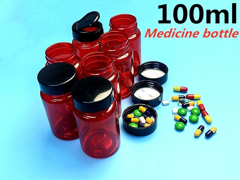 Píldora vacía para mascotas de alta calidad de 100 ml de color rojo