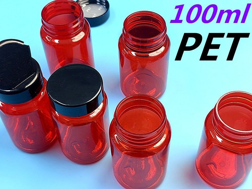 100cc 150cc PET cápsula de plástico botella de medicina píldora de vitamina botella contenedor de píldoras de plástico cápsulas botella