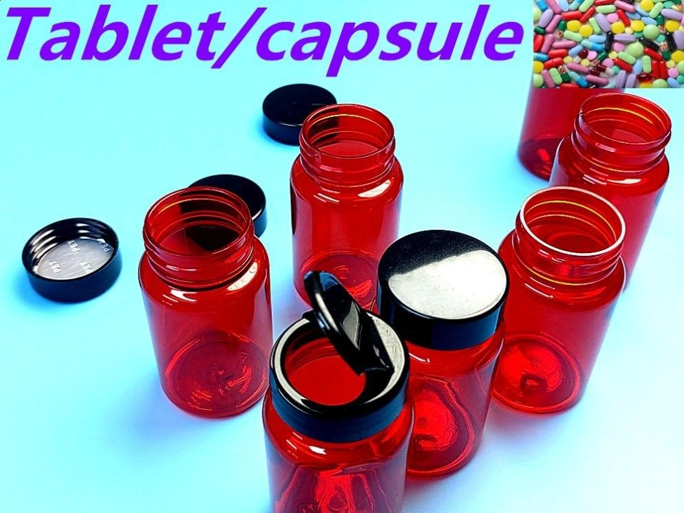 100cc 150cc PET cápsula de plástico botella de medicina píldora de vitamina botella contenedor de píldoras de plástico cápsulas botella