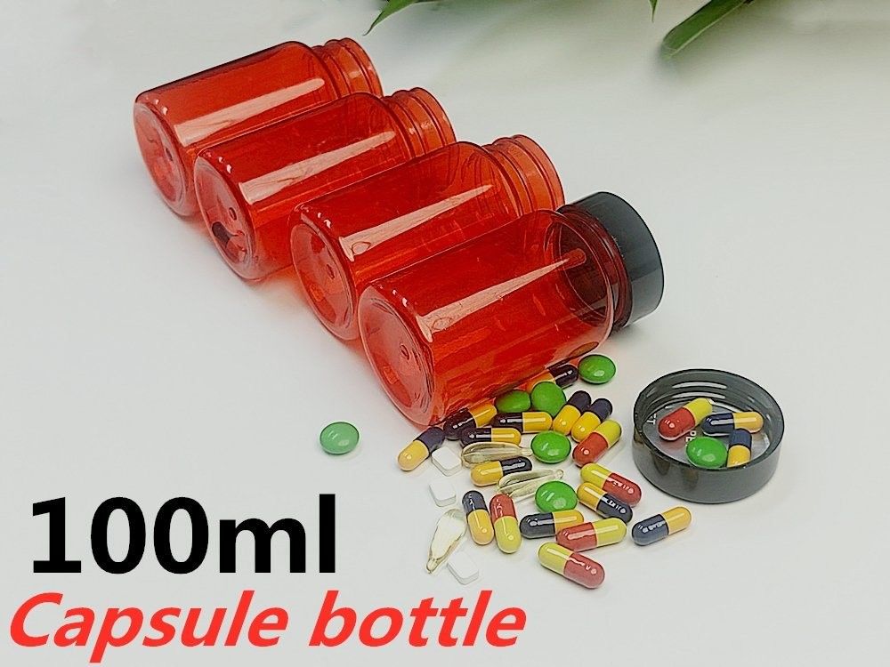Botella farmacéutica de 100 ml y 150 ml PET Cápsula de vitaminas Tableta Suplemento de píldoras Cápsula de plástico Botella de medicamentos para el cuidado de la salud
