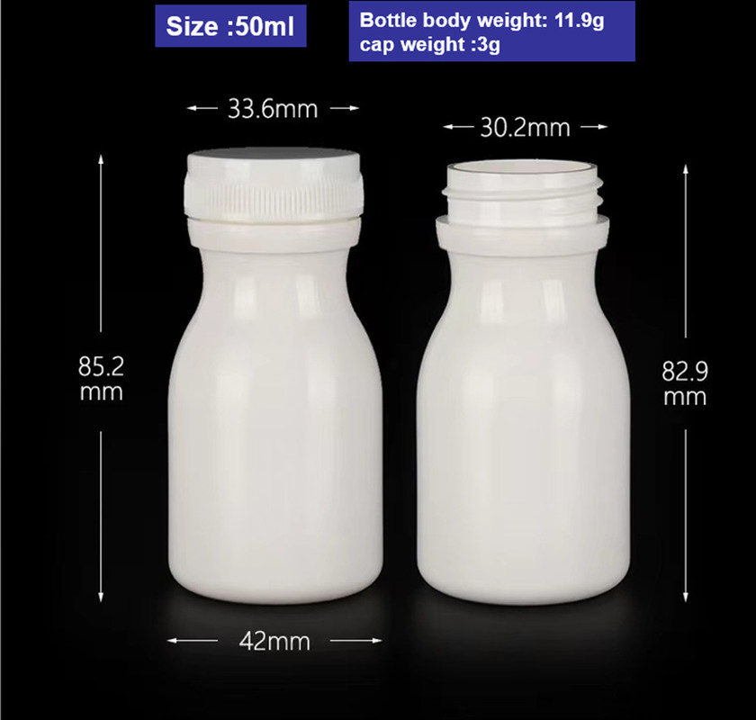 Boca ancha vacía 100 ml 150 ml plástico blanco PE píldora farmacéutica cápsula envase medicamento botella de medicamento vitamina