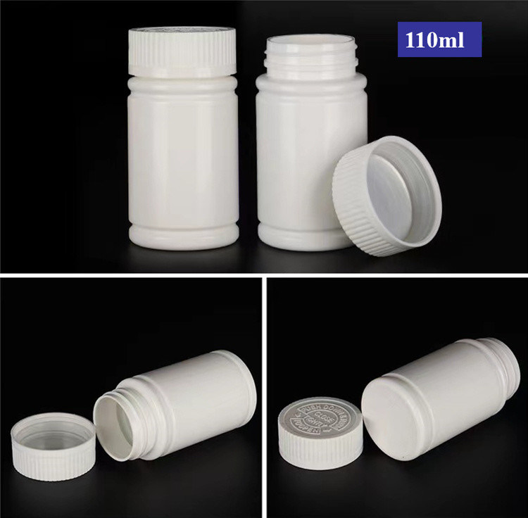 Boca ancha vacía 100 ml 150 ml plástico blanco PE píldora farmacéutica cápsula envase medicamento botella de medicamento vitamina