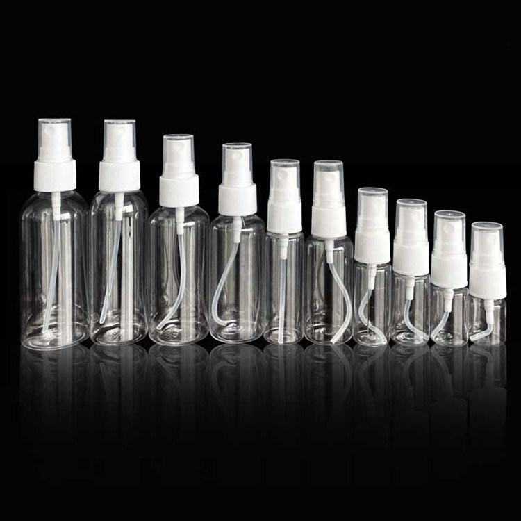 60 ml 120 ml 355 ml azul Desinfectante de manos de plástico para el cuidado de la piel Shampoo Spray Botella PET Cosmético transparente Botellas de pulverización de plástico