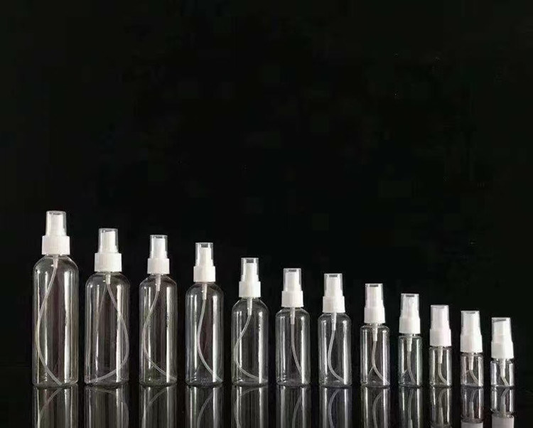 60 ml 120 ml 355 ml azul Desinfectante de manos de plástico para el cuidado de la piel Shampoo Spray Botella PET Cosmético transparente Botellas de pulverización de plástico