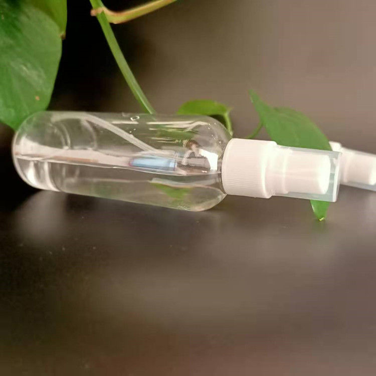 Botella de pulverización de plástico PET redonda y plana de 50 ml de bolsillo portátil para viajes
