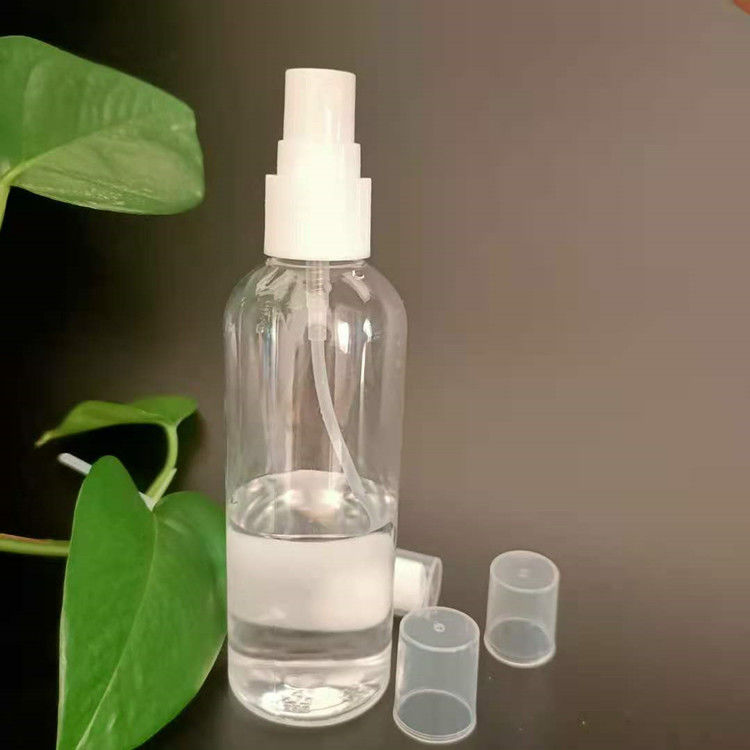 Botella de pulverización de plástico PET redonda y plana de 50 ml de bolsillo portátil para viajes