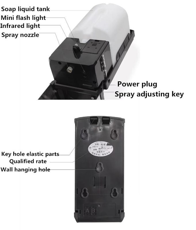Dispensador de jabón de cocina de la fábrica de productos farmacéuticos de montaje en la pared automático de alcohol de pulverización esterilizador de manos