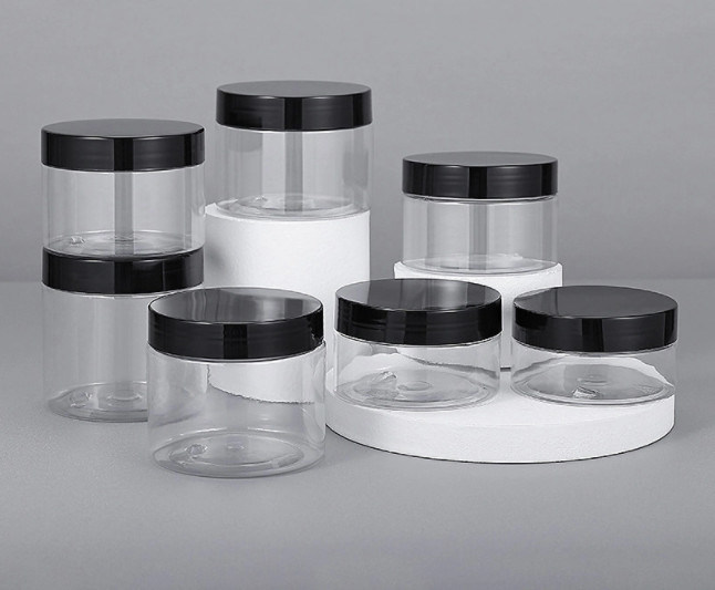 Food-Grade PET Transparent Sealed Jar with Lid Sealing Gasket , Moisture-Proof Biscuit Storage Plastic Jar